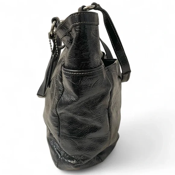 ❤️ Coach Black Patent Leather Gallery North/South Tote F19818 - Picture 4 of 13